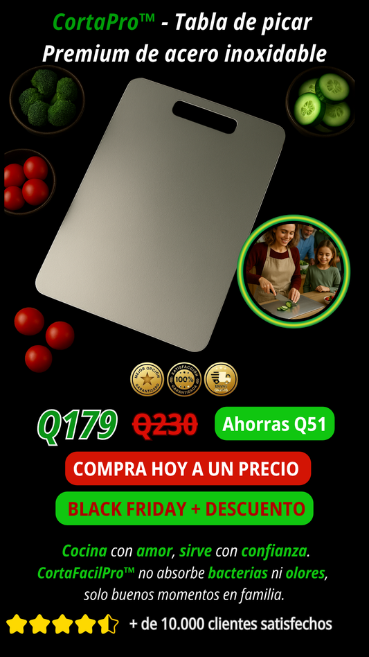 CortaFacilPro™ - Tabla de Picar Premium en Acero Inoxidable